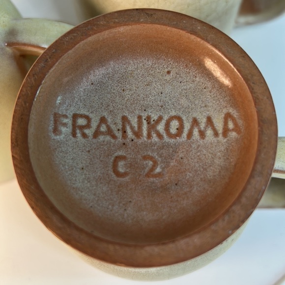 Frankoma Pottery Footed Cream Mug C2 Set of Three - Picture 10 of 11